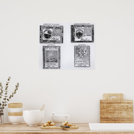 Poster Une facture coloniale de six dollars (Cuisine)