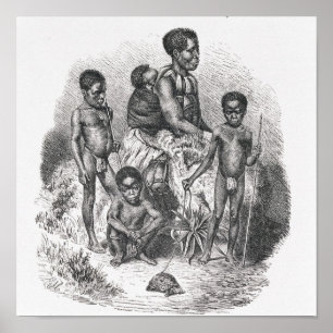 Poster Une famille de zoulou de l'histoire de l'humanité
