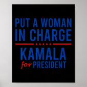 Poster Une Femme À La Tête De Kamala Harris Democrat Poli (Devant)