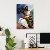 Poster Une femme africaine en costume avec un panier (Bureau à domicile)