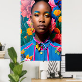 Poster Une femme africaine en jean (Bureau à domicile)