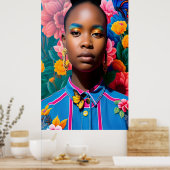 Poster Une femme africaine en jean (Cuisine)