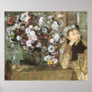 Poster Une femme aux chrysanthèmes par Edgar Degas
