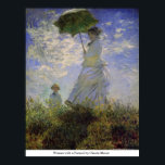 Poster Une femme avec un parasol par Claude Monet<br><div class="desc">Ce tableau intitulé Woman with a Parasol de Claude Monet est réalisé par le célèbre artiste Claude Monet. A propos de Claude Monet Claude Monet a été la fondatrice du style de peinture impressionniste français ; Femme avec un parasol de Claude Monet la plus cohérente et la plus prolifique praticienne...</div>