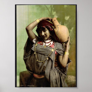 Poster Une femme bédouine, Tunis, Tunisie Photochrom vint