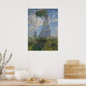 Poster Une femme Claude Monet avec un parasol (La promena (Cuisine)