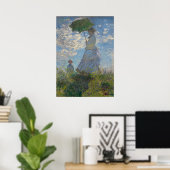 Poster Une femme Claude Monet avec un parasol (La promena (Bureau à domicile)