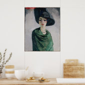 Poster Une femme dans un Casquette noir (Cuisine)