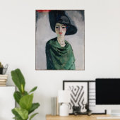 Poster Une femme dans un Casquette noir (Bureau à domicile)