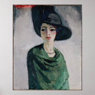 Poster Une femme dans un Casquette noir