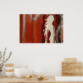 Poster Une femme dans une adresse rouge (Cuisine)