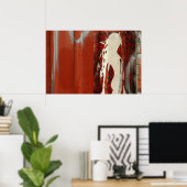 Poster Une femme dans une adresse rouge (Bureau à domicile)