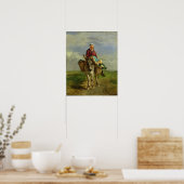 Poster Une femme du pays à cheval sur un âne (Cuisine)