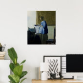 Poster Une femme en bleu lisant une lettre de Vermeer - P (Bureau à domicile)
