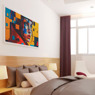 Poster Une femme générée par Ai en tant qu'art moderne