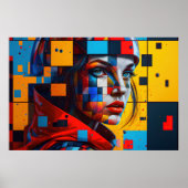 Poster Une femme générée par Ai en tant qu'art moderne (Devant)