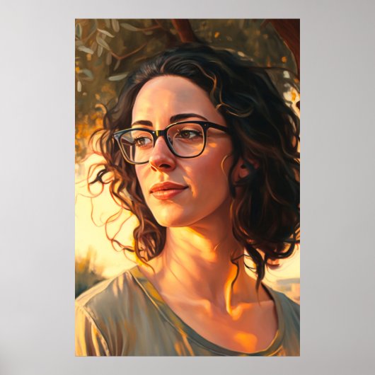 Poster Une Femme Grecque Sous Olive Tree Portrait Peintur (Devant)