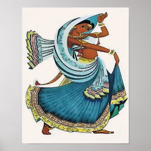 Poster Une femme indienne danse (Devant)