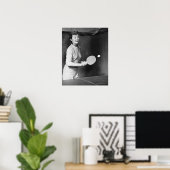 Poster Une Femme Jouant Au Tennis De Table (Bureau à domicile)