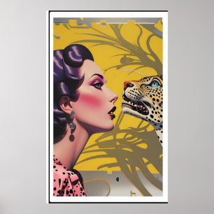 Poster Une Femme Léopard Trade Ses Spots Dans