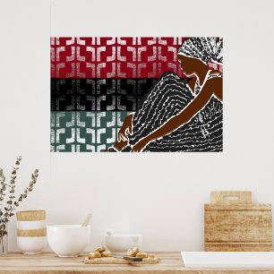Poster Une femme noire africaine avec un foulard