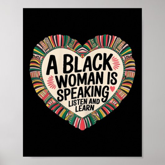 Poster Une Femme Noire Parle Écouter Et Apprendre Junetee (Devant)