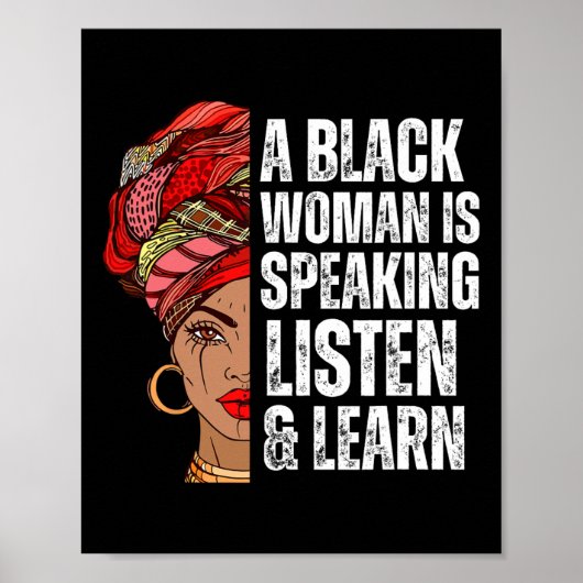 Poster Une Femme Noire Parle Écouter Et Apprendre Pour Af (Devant)