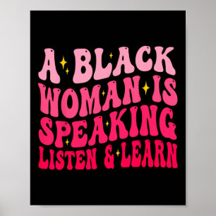 Poster Une Femme Noire Parle Écouter Et Apprendre Pour Af