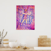 Poster Une femme portant un casque samouraï (Cuisine)