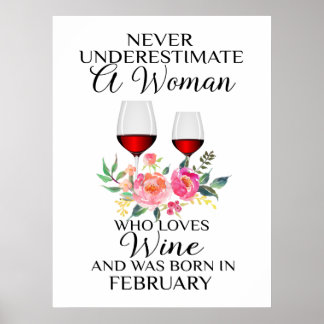Poster Une Femme Qui Aime Le Vin Né En Février