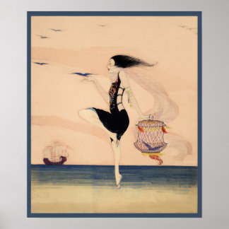 Poster Une femme qui danse sur la rive