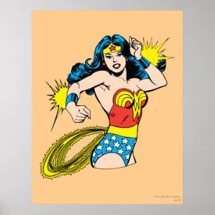 Poster Une femme se tortille avec des menottes brillantes