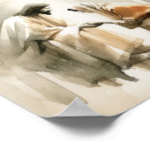 Poster Une femme touche Jésus - Aquarelle numérique Jésus (Coin)