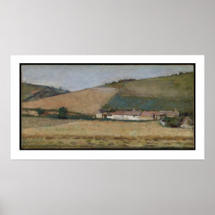 Poster Une ferme parmi les collines, Giverny, c.1887