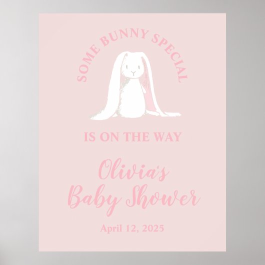 Poster Une Fête de Bébé Spéciale pour un Petit Lapin (Devant)
