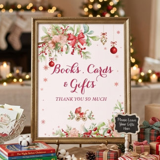 Poster Une fête de douche de bébé de Noël d'hiver joyeuse