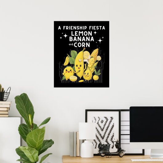 Poster Une Fête Fiesta Lemon Banana Et Corn (Bureau à domicile)