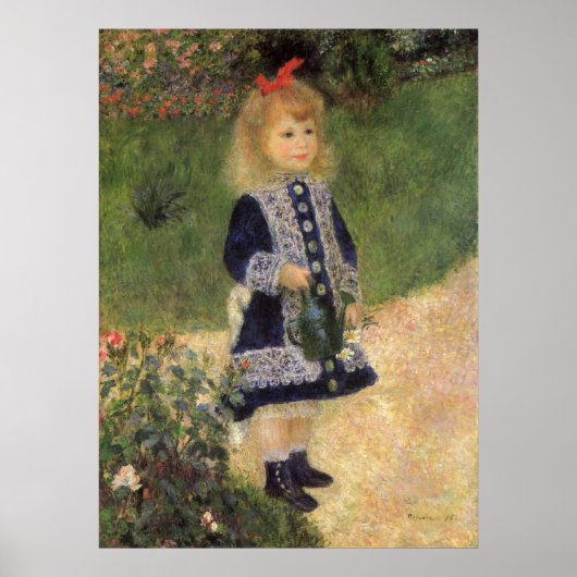 Poster Une fille à la canne d'arrosage par Pierre Renoir (Devant)