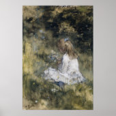 Poster Une fille à la fleur sur l'herbe (1878) (Devant)