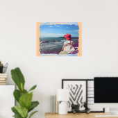 Poster Une fille au bord de la mer (Bureau à domicile)