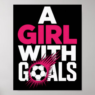 Poster Une fille avec des objectifs motivés joueuses de f