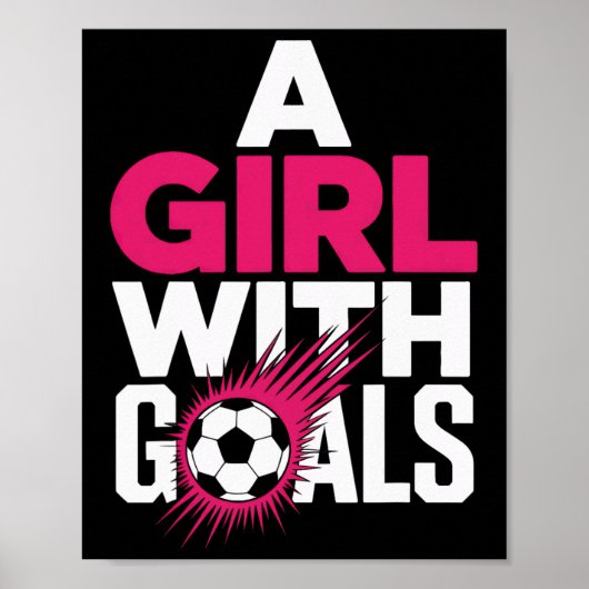 Poster Une fille avec des objectifs motivés joueuses de f (Devant)