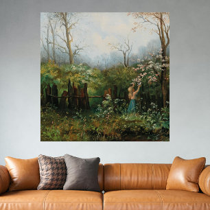 Poster Une fille dans le jardin - Olga Wisinger-Florian