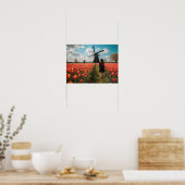 Poster Une fille dans un champ de tulipe (Cuisine)