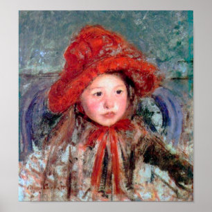 Poster Une fille dans un grand Casquette rouge, Mary Cass