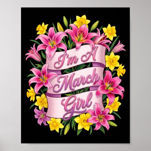 Poster Une fille de mars Daffodil Fleur de naissance Femm (Devant)