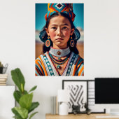 Poster Une fille de Mongolie, Chine (Bureau à domicile)
