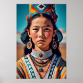 Poster Une fille de Mongolie, Chine (Devant)