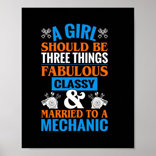 Poster Une Fille Devrait Être Mariée À Mécanique (Devant)