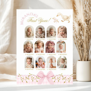 Poster Une fille d'oie sotte 1er anniversaire photo jalon